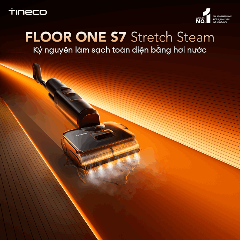 Máy hút bụi lau sàn khô ướt Tineco Floor One S7 Stretch Steam 